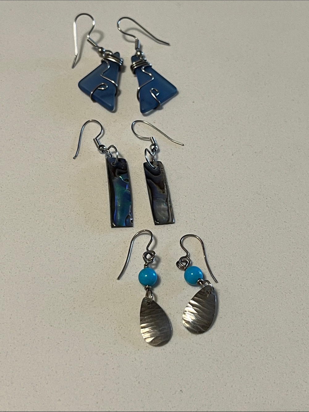 ❤️ 3 listings for $30 Set of Three Women's Dangle Earrings in Blue and Turquoise